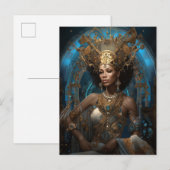 Carte Postale African American Black Goddess Queen Imaginaire Ar (Devant / Derrière)