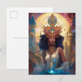 Carte Postale African American Black Goddess Queen Imaginaire Ar (Devant / Derrière)
