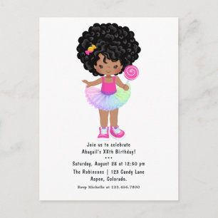 Carte Postale African American Candyland Girl Birthday Party