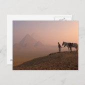 Carte Postale Afrique, Egypte, Le Caire, Gizeh, pyramides de Giz (Devant / Derrière)