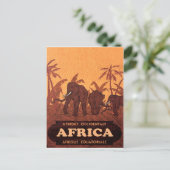 Carte Postale Afrique, Eléphants africains sur les palmiers, vin (Debout devant)