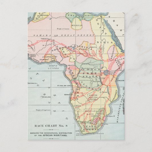 CARTE POSTALE AFRIQUE : MAP, 1894 (Devant)