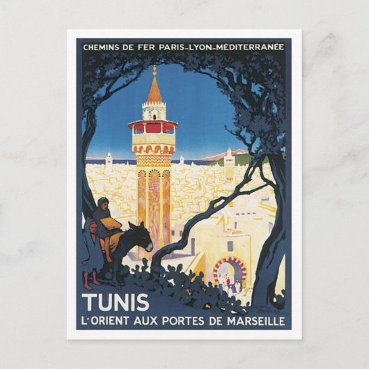 Carte Postale Afrique vintage de Tunis (Devant)
