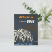 Carte Postale Afrique vintage Zebra Wildlife Travel (Debout devant)