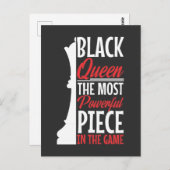 Carte Postale Afro-Américain Reine Noire le plus puissant jeu d' (Devant / Derrière)