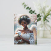 Carte postale Afro Angel avec agneau (Debout devant)