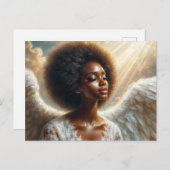 Carte Postale Afro Angel in Light - Ethereal Black Woman (Devant / Derrière)