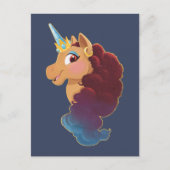 Carte Postale Afro Unicorn | Divine la licorne (Devant)
