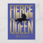 Carte Postale Afro Unicorn Fierce Queen (Devant)