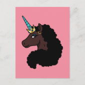 Carte Postale Afro Unicorn | Magique (Devant)