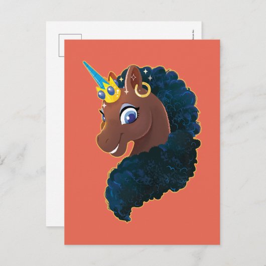 Carte Postale Afro Unicorn | Magique (Devant / Derrière)