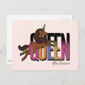 Carte Postale Afro Unicorn Queen Design (Devant / Derrière)