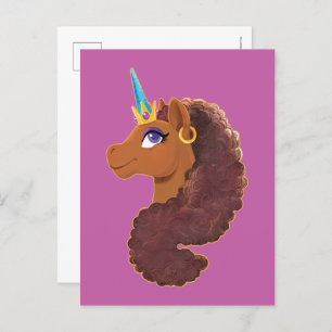 Carte Postale Afro Unicorn   Unique