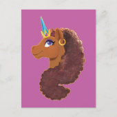 Carte Postale Afro Unicorn | Unique (Devant)