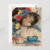 Carte Postale Afternoon Tea - Harrison Fisher (Devant / Derrière)