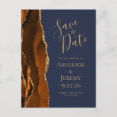 Carte Postale Agate Burnt Orange Gold Navy (Devant)