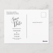 Carte Postale Agate moderne Black Gold Dark Enregistrer la date (Dos)