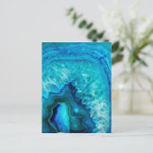 Carte Postale Agate moderne en marbre bleu (Debout devant)