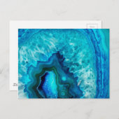 Carte Postale Agate moderne en marbre bleu (Devant / Derrière)