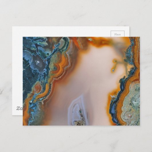 Carte Postale Agate Turquoise et rouille translucide (Devant / Derrière)