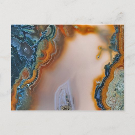 Carte Postale Agate Turquoise et rouille translucide (Devant)