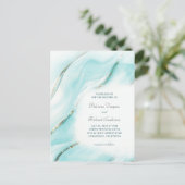 Carte Postale Agate Turquoise moderne RSVP Online QR Code (Debout devant)