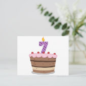 Carte Postale Âge 7 sur le gâteau d'anniversaire (Debout devant)
