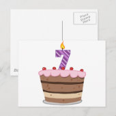 Carte Postale Âge 7 sur le gâteau d'anniversaire (Devant / Derrière)