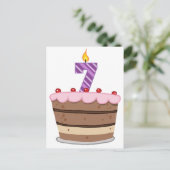 Carte Postale Âge 7 sur le gâteau d'anniversaire (Debout devant)