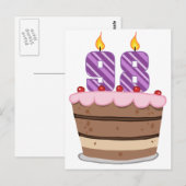 Carte Postale Âge 98 sur gâteau d'anniversaire (Devant / Derrière)
