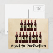 Carte Postale Âgé à la perfection Amateur de vin Joyeux annivers (Devant / Derrière)