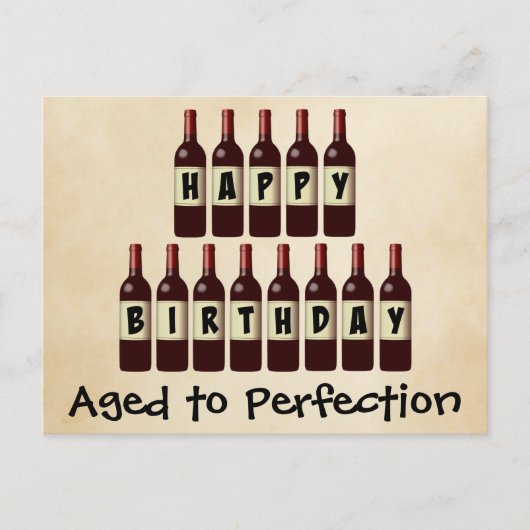 Carte Postale Âgé à la perfection Amateur de vin Joyeux annivers (Devant)