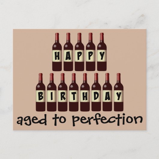 Carte Postale Âgé à la perfection Amateur de vin Joyeux annivers (Devant)
