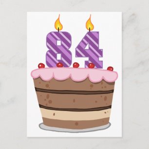 Carte Postale Âgé de 84 ans sur gâteau d'anniversaire