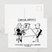 Carte Postale Agence de rencontres - Correspondante avec une car (Devant / Derrière)