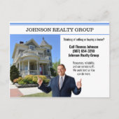 Carte Postale Agence immobilière Courrier direct Moderne Bleu Ba (Devant)