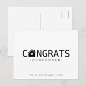 Carte Postale Agence Immobilière Félicitations Nouvel Acheteur M (Devant / Derrière)