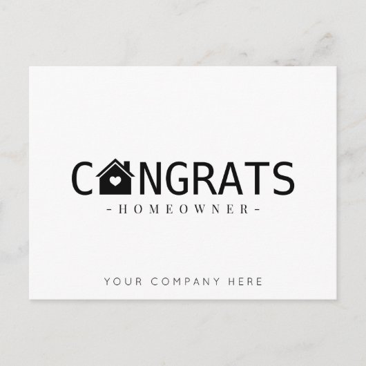 Carte Postale Agence Immobilière Félicitations Nouvel Acheteur M (Devant)