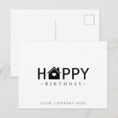 Carte Postale Agence Immobilière Joyeux Anniversaire  (Devant / Derrière)