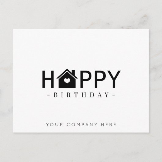 Carte Postale Agence Immobilière Joyeux Anniversaire  (Devant)