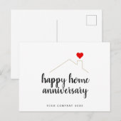 Carte Postale Agence immobilière pour l'anniversaire de la maiso (Devant / Derrière)