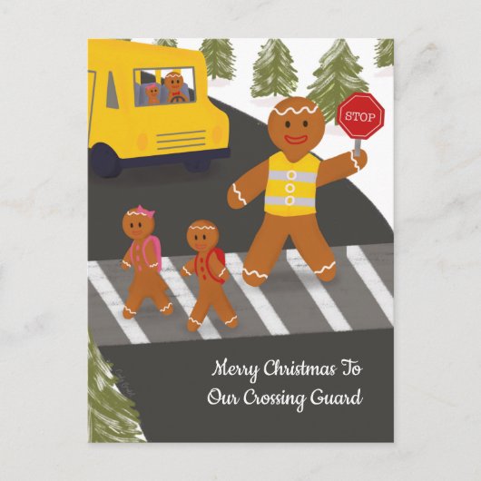 Carte Postale Agent de circulation de Noël Agent de passage piét (Devant)