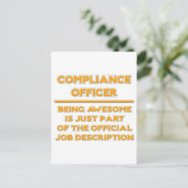 Carte Postale Agent de compliance Description du travail (Debout devant)