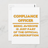 Carte Postale Agent de compliance Description du travail (Devant / Derrière)