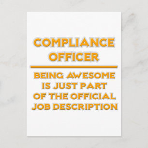 Carte Postale Agent de compliance Description du travail
