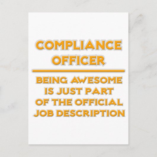 Carte Postale Agent de compliance Description du travail (Devant)