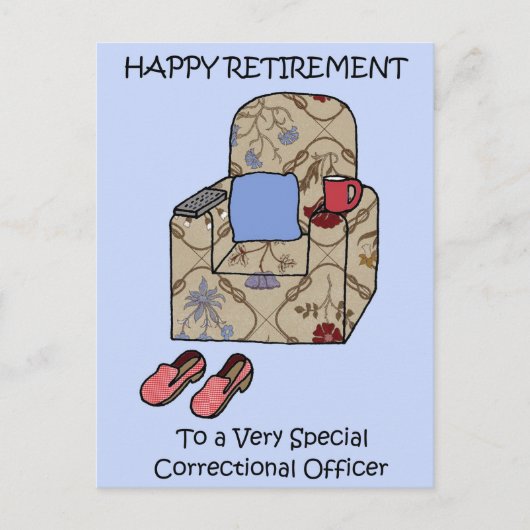 Carte Postale Agent de correction Bonne retraite (Devant)