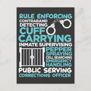 Carte Postale Agent de correction Police Homme Emploi applicatio