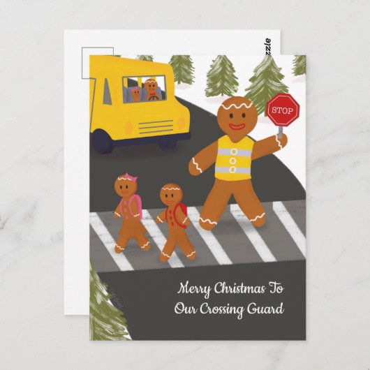 Carte Postale Agent de la circulation Noël Passage piéton Agent (Devant / Derrière)