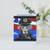 CARTE POSTALE AGENT DE PATROUILLE WEIMARANER (Debout devant)